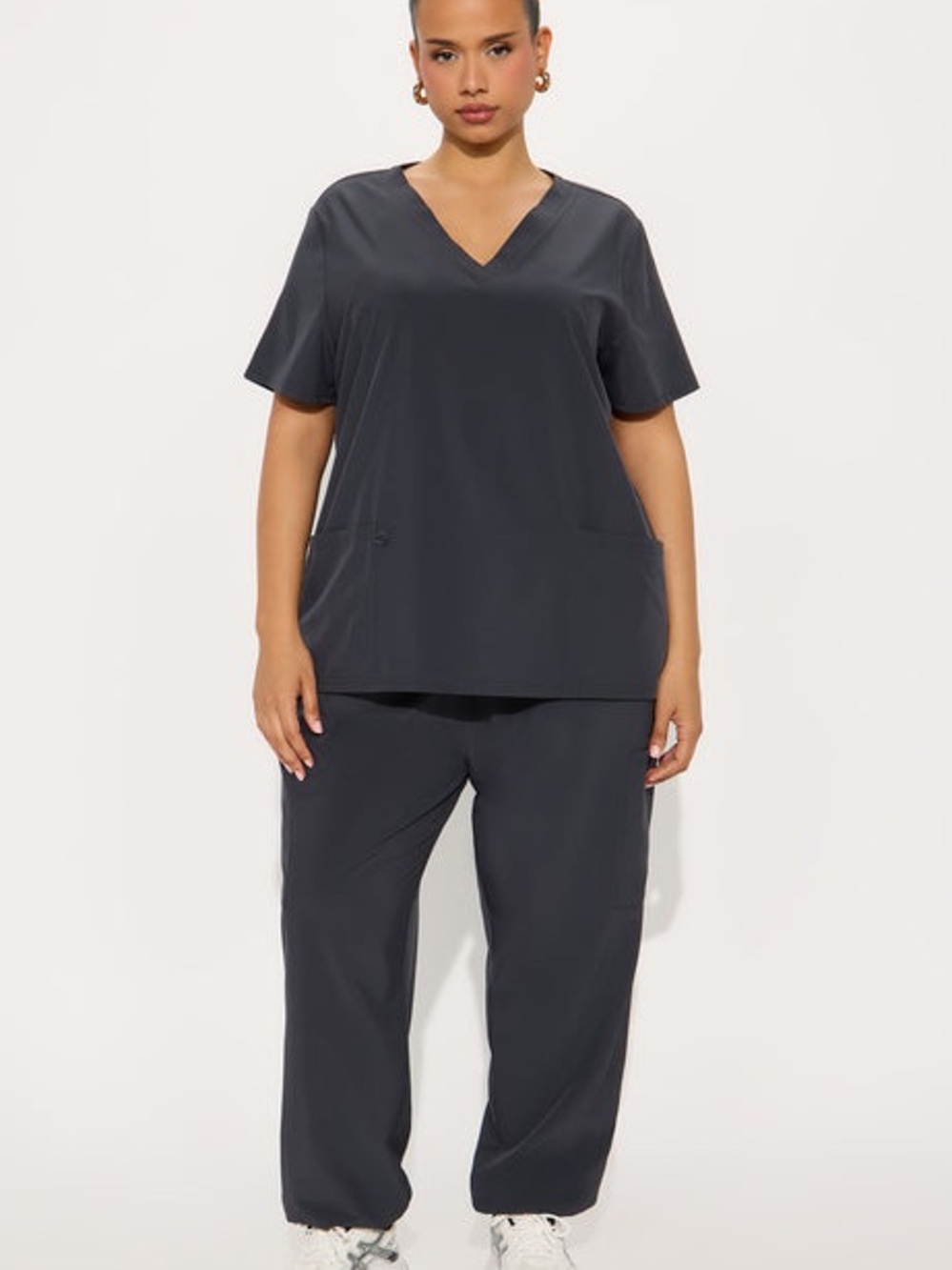 Fashio Nova NWT On Call Jogger Stretch Uniform Scrub Set Dk Gray Medium